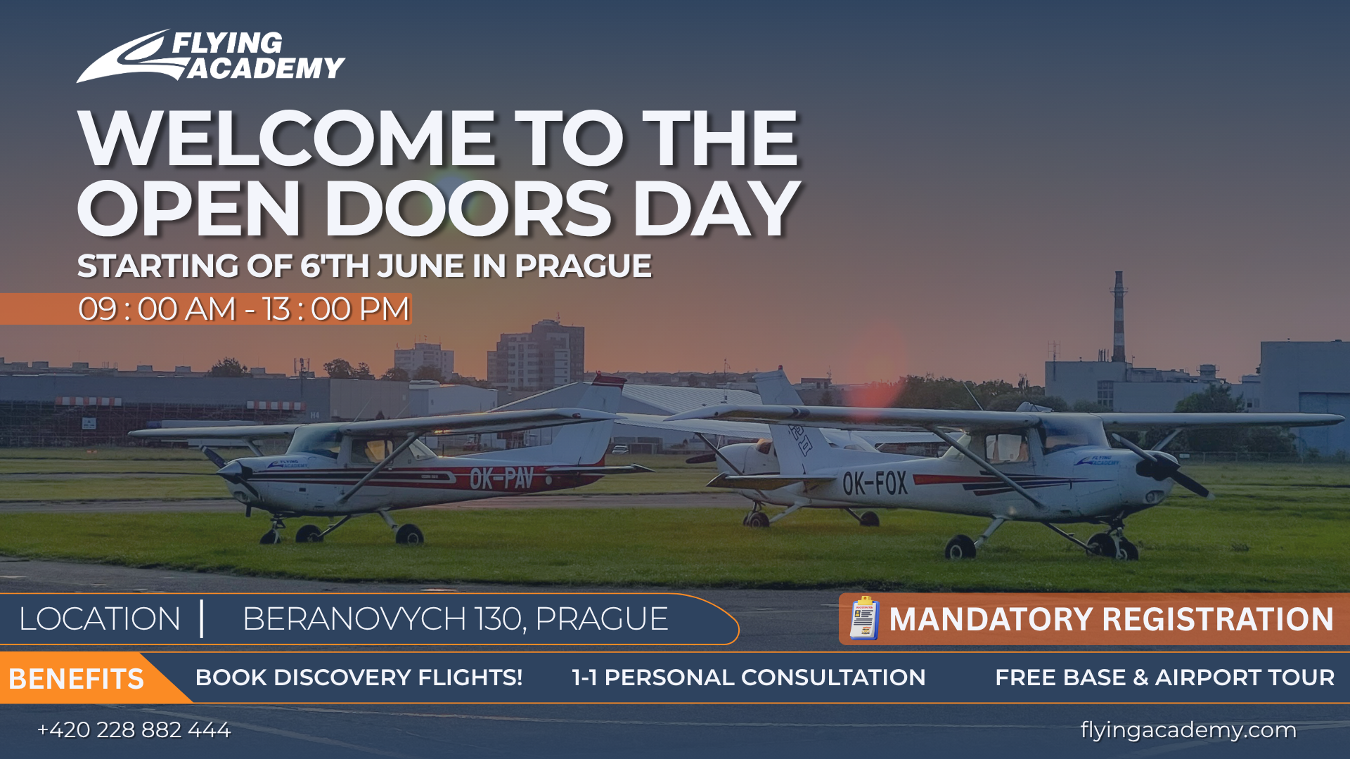 Flying Academy Open Doors Day in Prague on 6 June